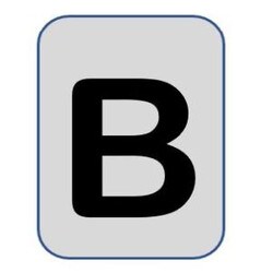 Aluminium label black/silver 40X25mm - Letter B